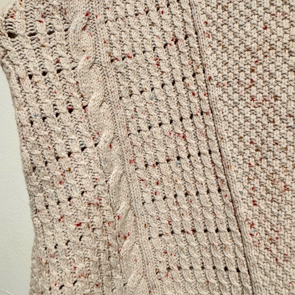 Tommy Hilfiger Cream Cable Knit Sweater Women’s Large Flecked Chunky Knit - Picture 7 of 7